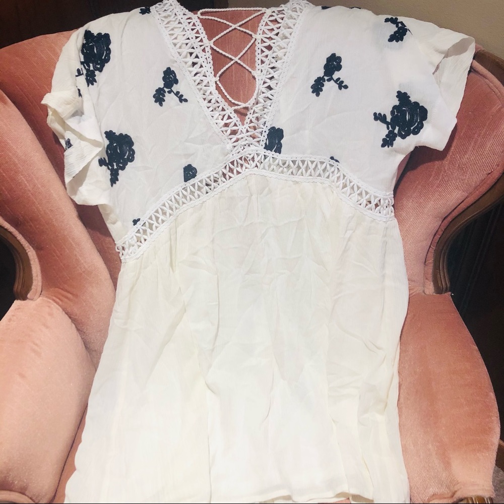 White and Black floral dress